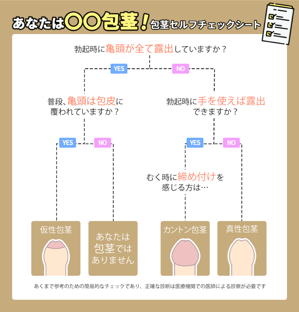 10秒で判断できる包茎セルフチェックシート