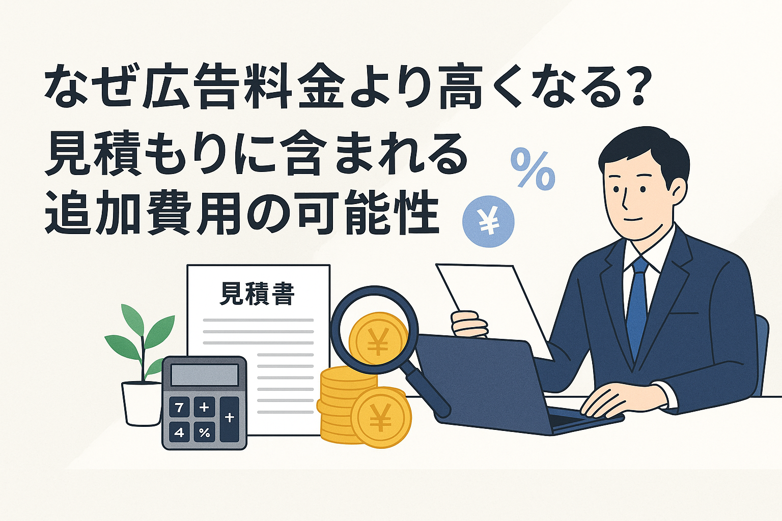 なぜ広告料金より高くなる?見積もりに含まれる追加費用の可能性