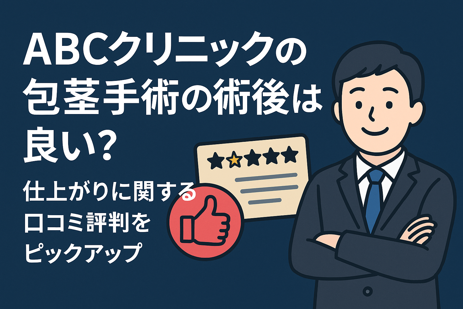 ABCクリニックの包茎手術の術後は良い？仕上がりに関する口コミ評判をピックアップ