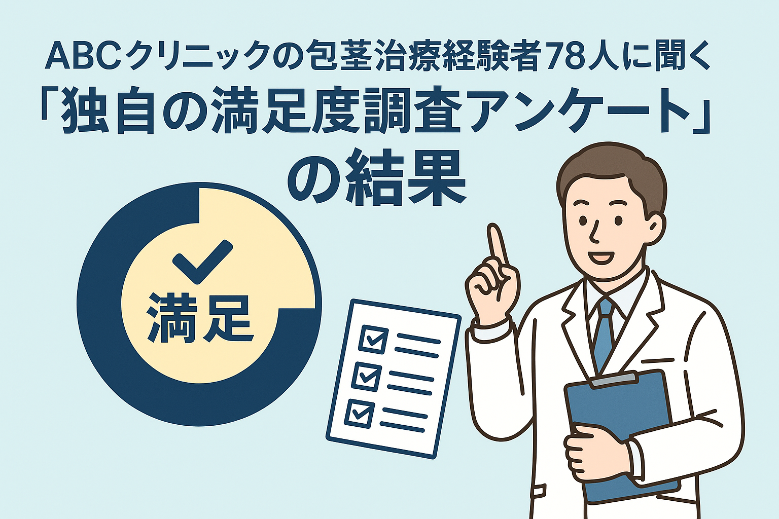 ABCクリニックの包茎治療経験者78人に聞く「独自の満足度調査アンケート」の結果
